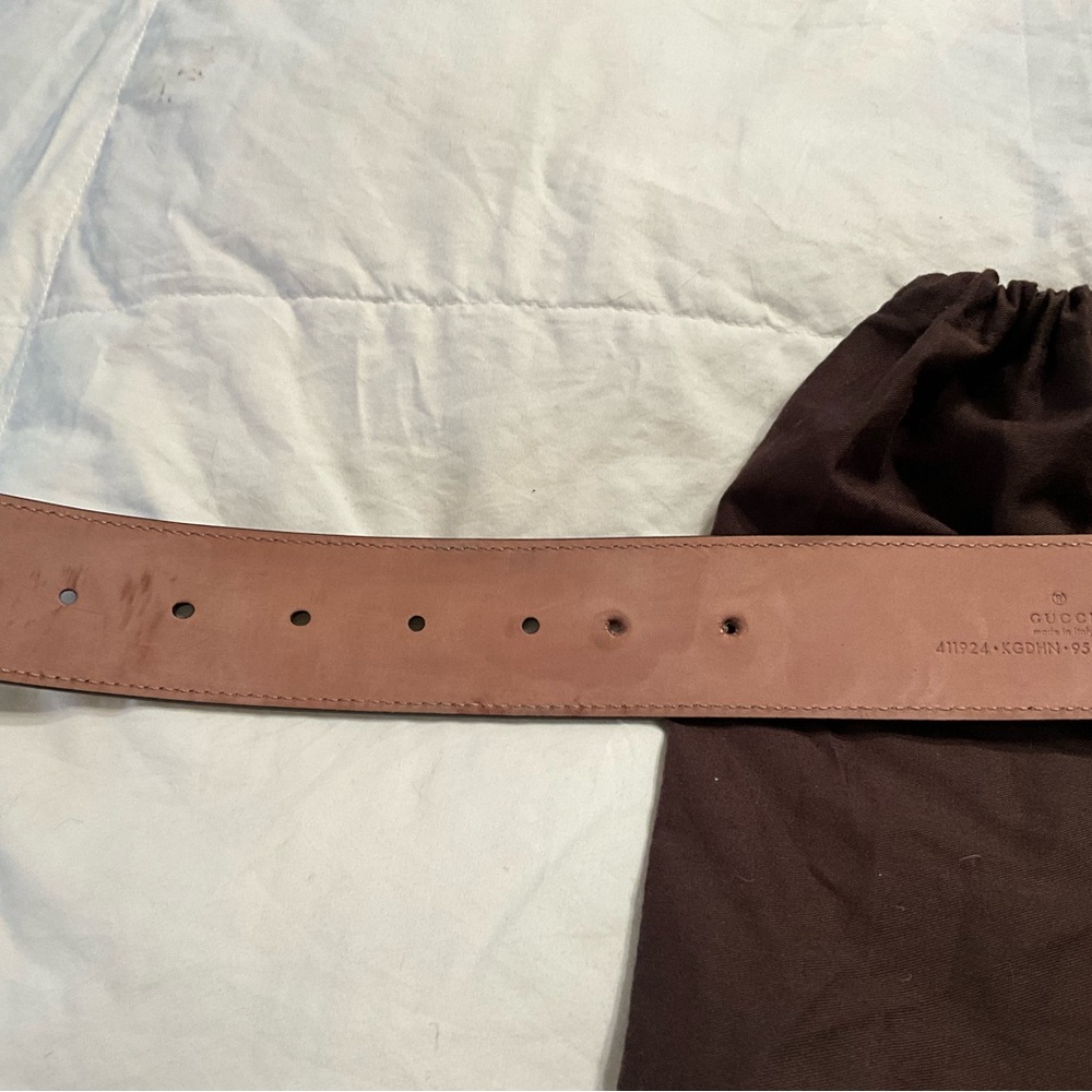 Gucci GG Supreme Unisex Leather Belt - Picture 4 of 7